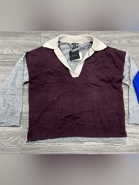 BNWT Massimo Dutti Wool Cashmere Color Block Polo Sweater - Small - Retail $79
